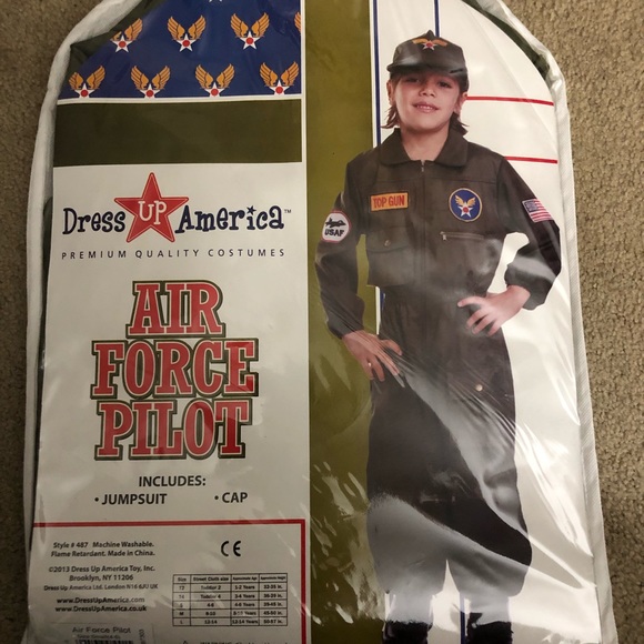 Dress Up America Other - Air Force Pilot Costume Include Jumpsuit & Cap NWT